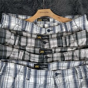 Lee Cargo Shorts Bundle Of Four Men's Size 38 Plaid Multicolor Preppy Golf